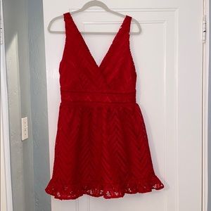 Red fit and flare dress